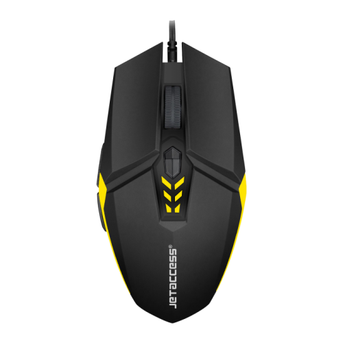 Проводная оптическая мышь JETACCESS OM-U58 черно-желтая (800/1200/2400/3200dpi, 6 кнопок, USB)